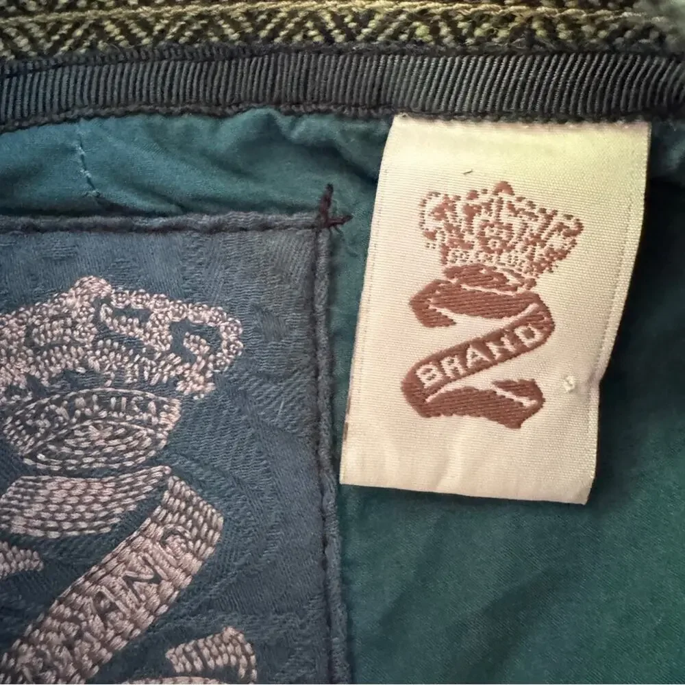 Z Brand Kids’ Tweed Double-Breasted Distressed Green Lightweight Jacket Size 10